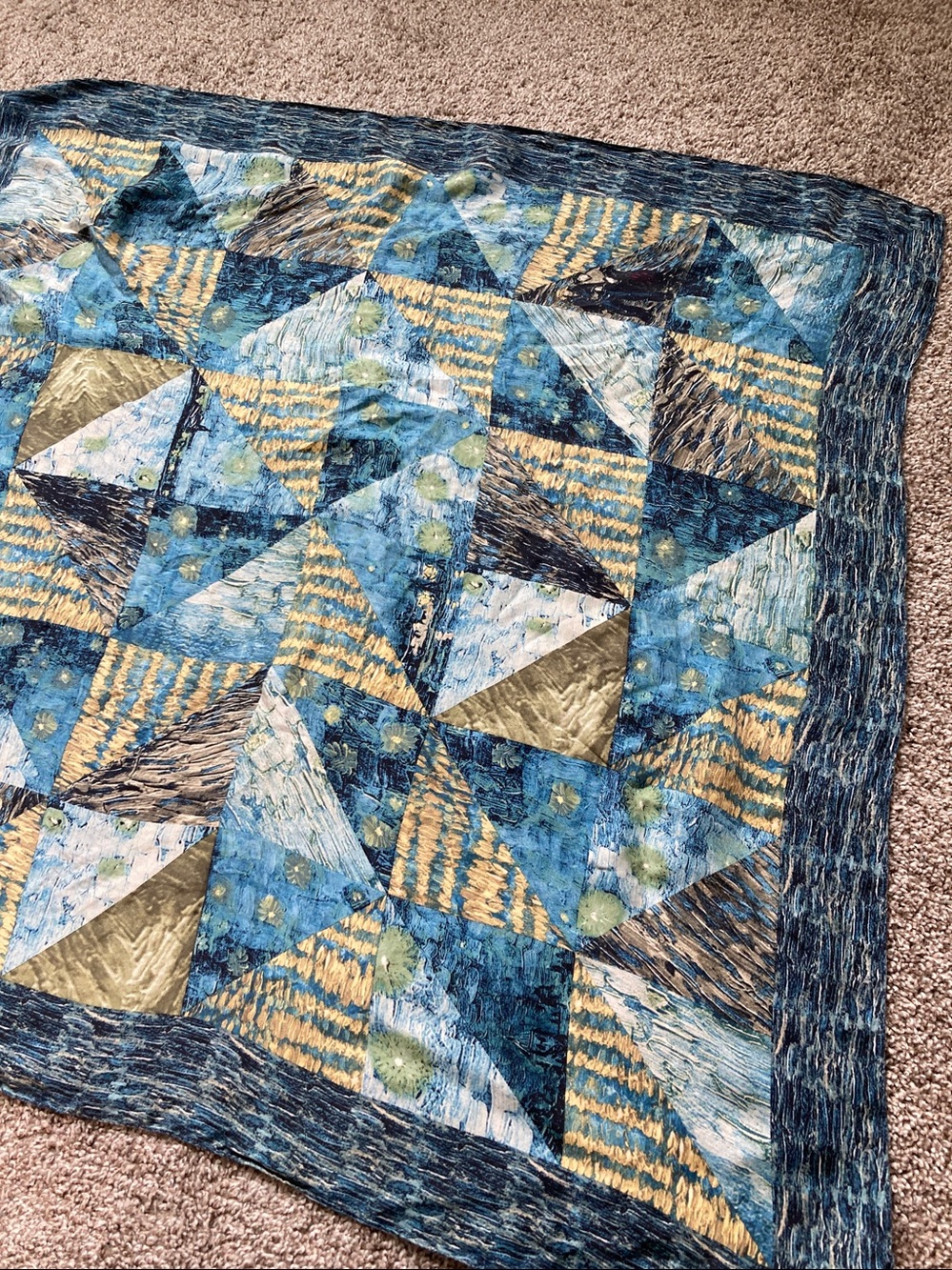 Vintage Art Institute of Chicago Van Gogh Silk Scarf Made in Japan